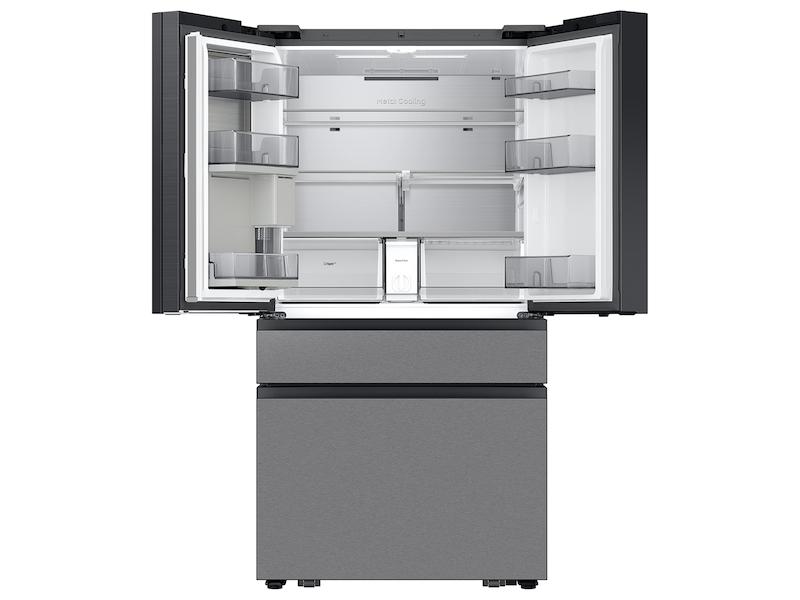 Samsung RF90F23AECR Bespoke 23 Cu. Ft. Counter Depth 4-Door French Door Refrigerator With Ai Family Hub&#8482;+ & Ai Vision Inside&#8482; In Charcoal Glass And Stainless Steel