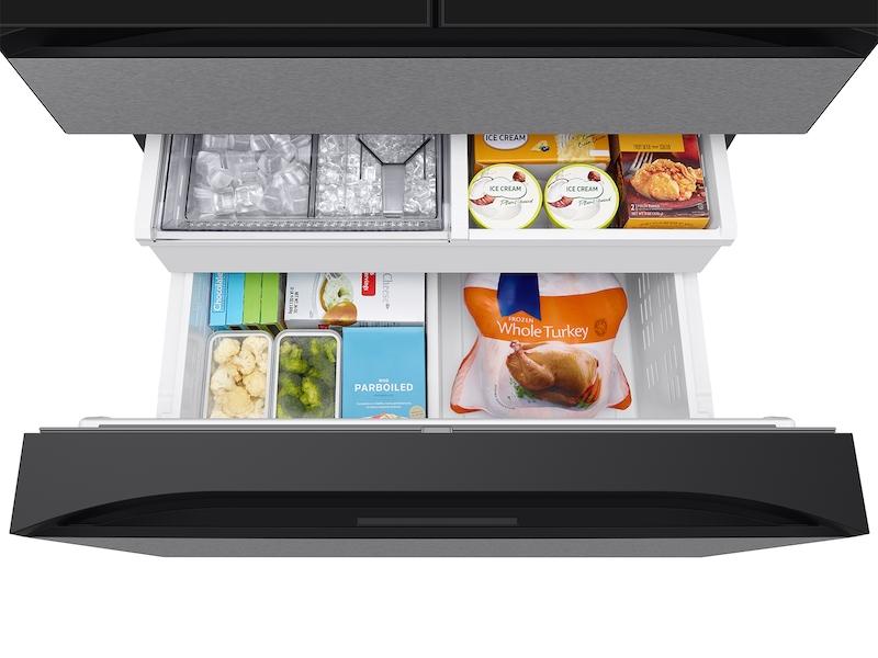 Samsung RF90F29AECR Bespoke 29 Cu. Ft. 4-Door French Door Refrigerator With Ai Family Hub&#8482;+ & Ai Vision Inside&#8482; In Charcoal Glass And Stainless Steel