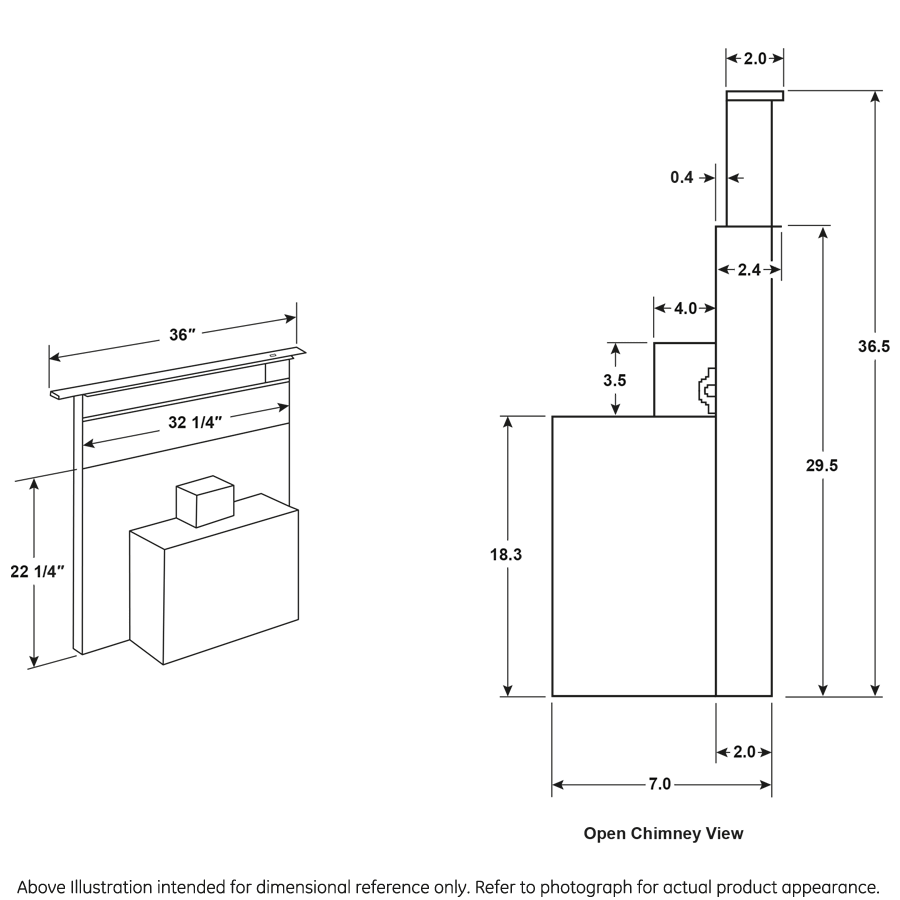 Cafe UVD6361SPSS Universal 36" Telescopic Downdraft System