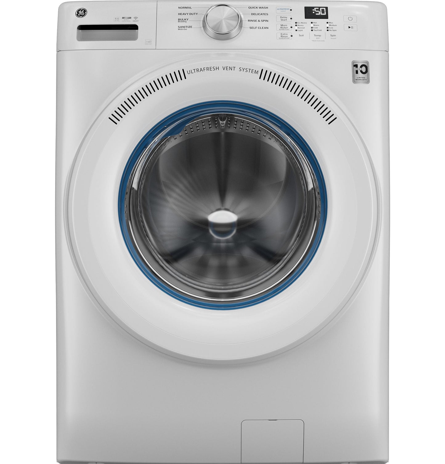 Ge Appliances GFW350SSYWW Ge® Energy Star® 4.6 Cu. Ft. Capacity Smart Front Load Washer With Ultrafresh Vent System With Odorblock&#8482;