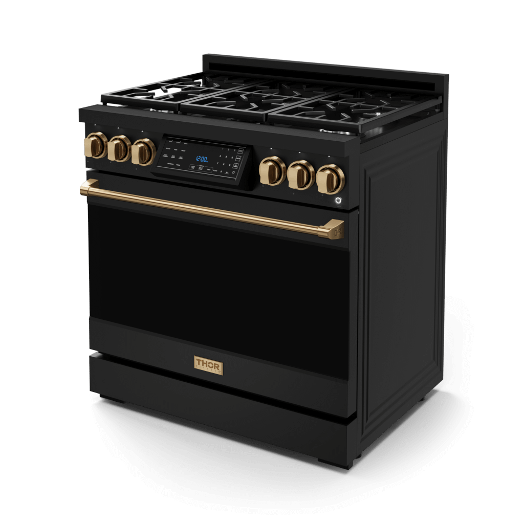 Thor Kitchen RSG36BLPBRZ 36 Inch Professional Lp Range With Tilt Panel Touch Control In Black/Bronze Gordon Ramsay Series - Rsg36Blp-Brz