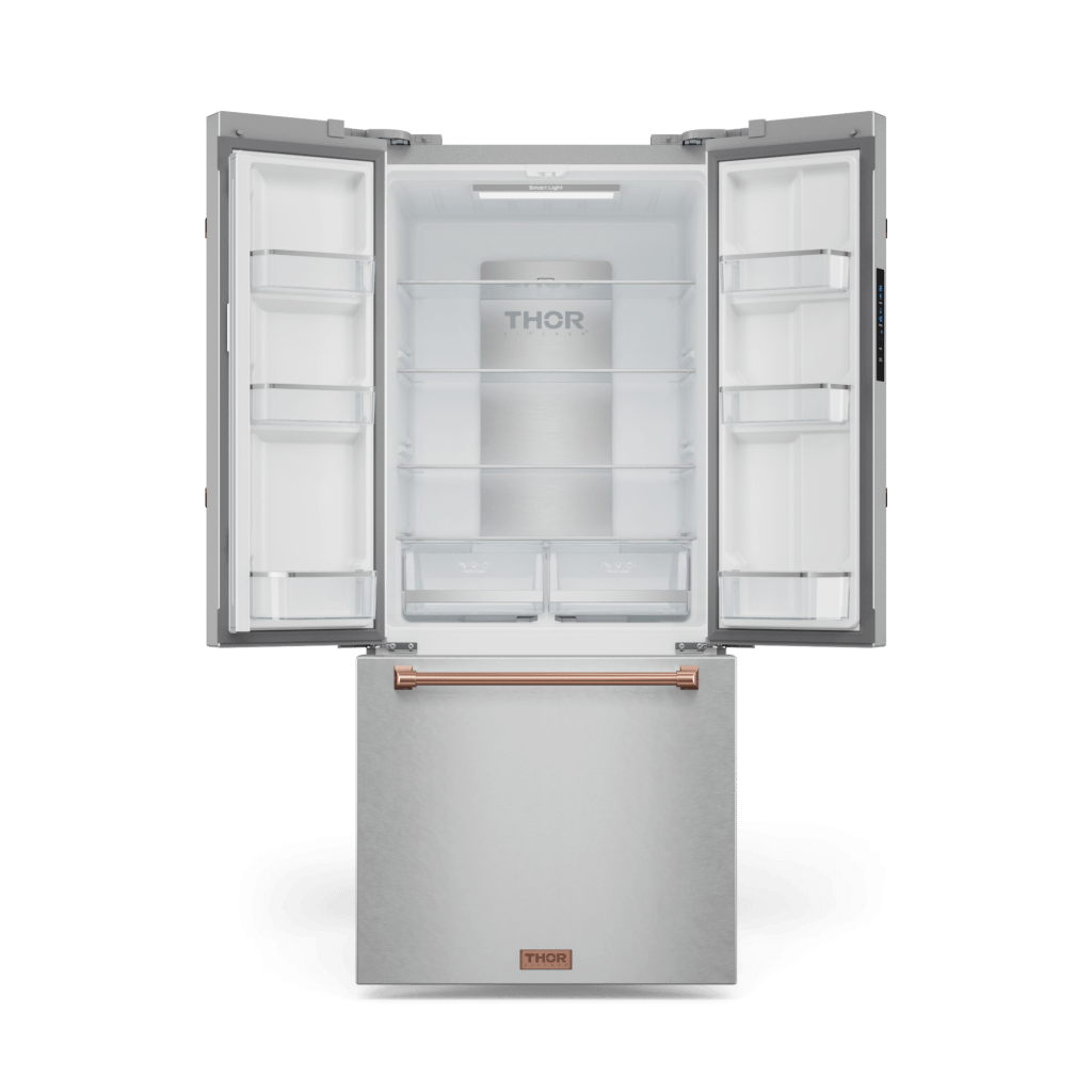 Thor Kitchen RF3017FFD99RSG 30 Inch 17.7 Cu Ft French Door Counter Depth Refrigerator With Ice Maker In Stainless Steel/Rose Gold Gordon Ramsay Series - Rf3017Ffd99-Rsg