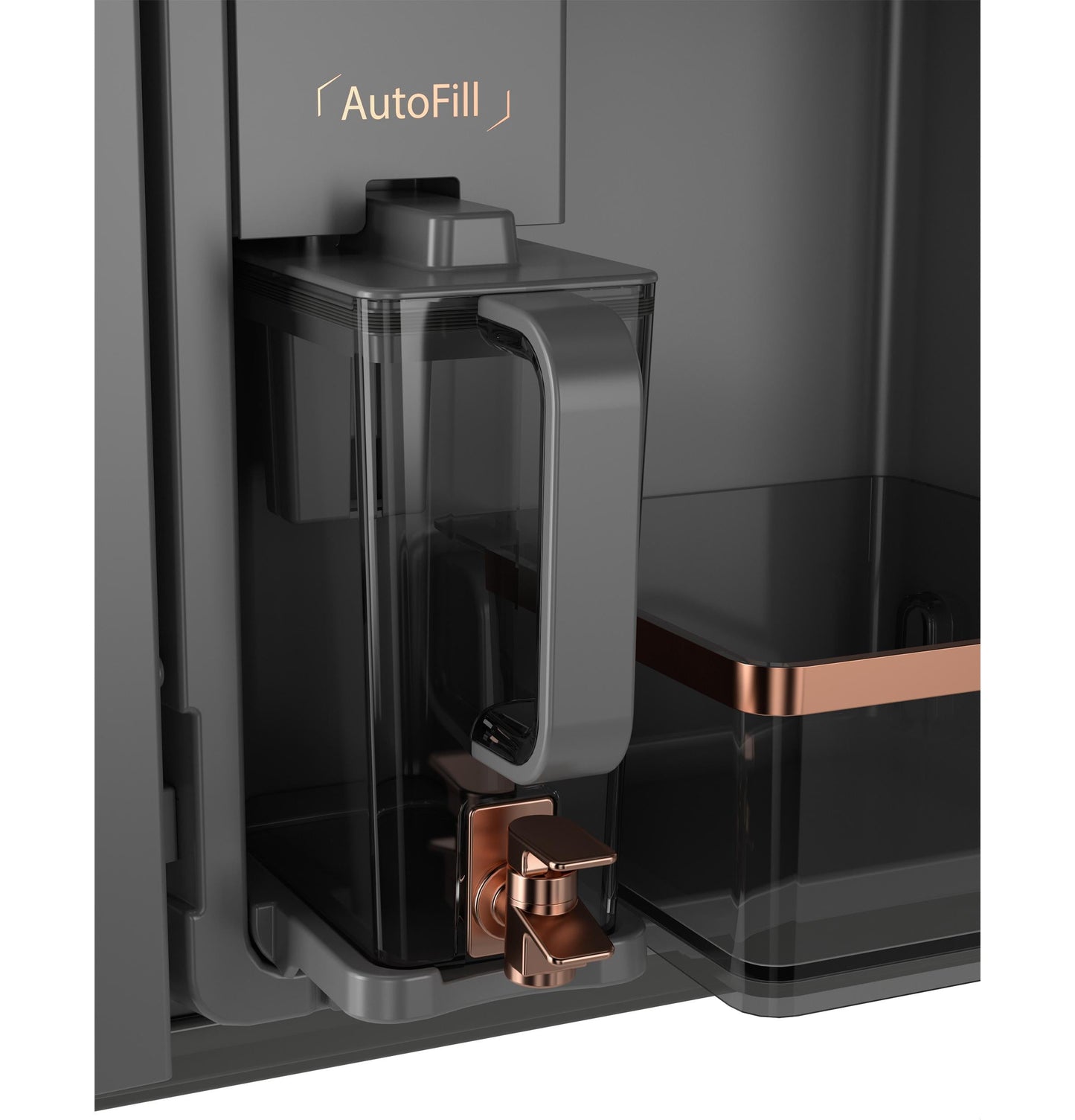 Cafe CHE23DM5WS5 Café&#8482; Energy Star® 22.9 Cu. Ft. Smart Counter-Depth Quad-Door Refrigerator In Platinum Glass With Dual-Dispense Autofill Pitcher