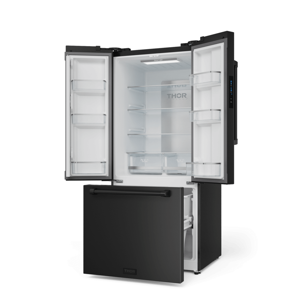 Thor Kitchen RF3017FFD00 30 Inch 17.7 Cu Ft French Door Counter Depth Refrigerator With Ice Maker In Black Gordon Ramsay Series - Rf3017Ffd00