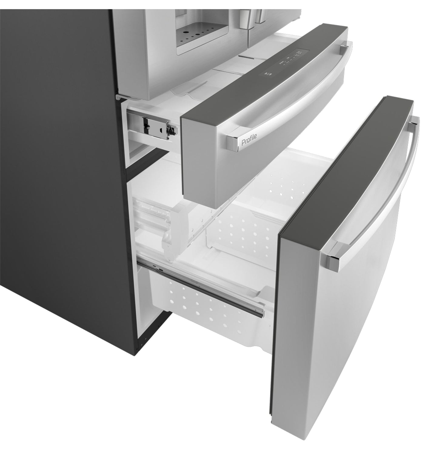 Ge Appliances PXD22BYPFS Ge Profile&#8482; 22.4 Cu. Ft. Smart Counter-Depth Fingerprint Resistant 4-Door French-Door Refrigerator With Door In Door