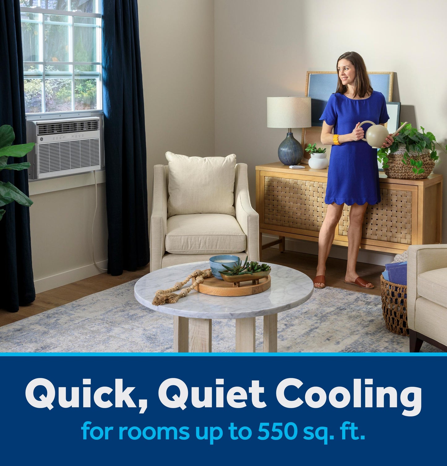 Ge Appliances AWGP12WWF Ge® 11,000 Btu Smart Heat/Cool With Heat Pump Electronic Window Air Conditioner For Large Rooms Up To 550 Sq. Ft.