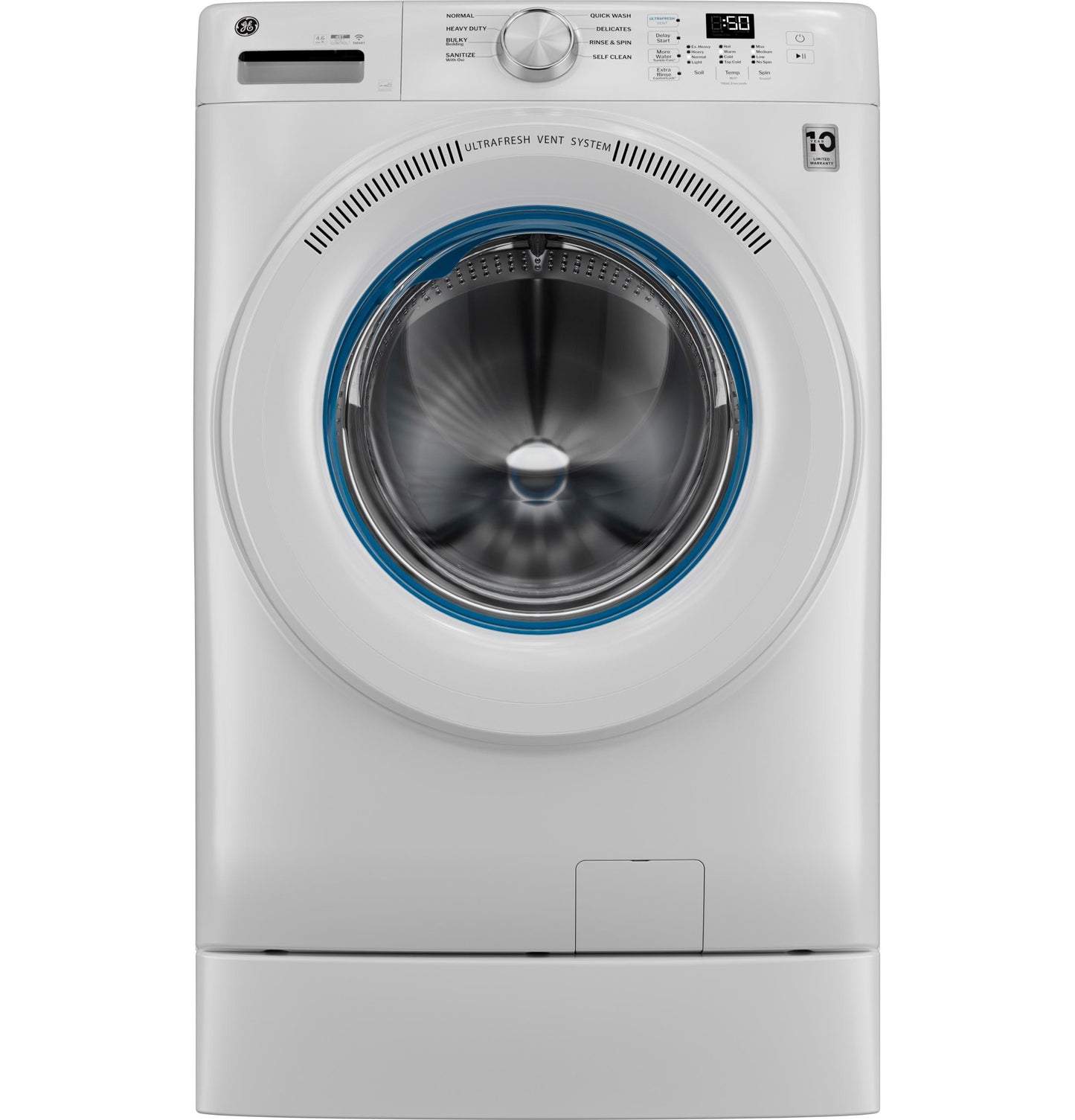 Ge Appliances GFW350SSYWW Ge® Energy Star® 4.6 Cu. Ft. Capacity Smart Front Load Washer With Ultrafresh Vent System With Odorblock&#8482;