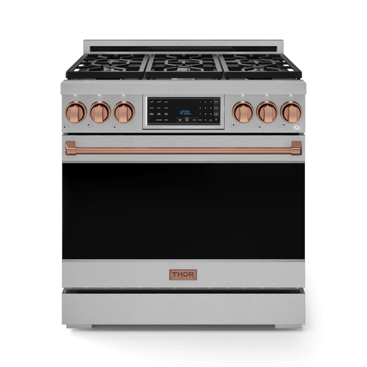 Thor Kitchen RSG36RSG 36 Inch Professional Gas Range With Tilt Panel Touch Control In Stainless Steel/Rose Gold Gordon Ramsay Series - Rsg36-Rsg