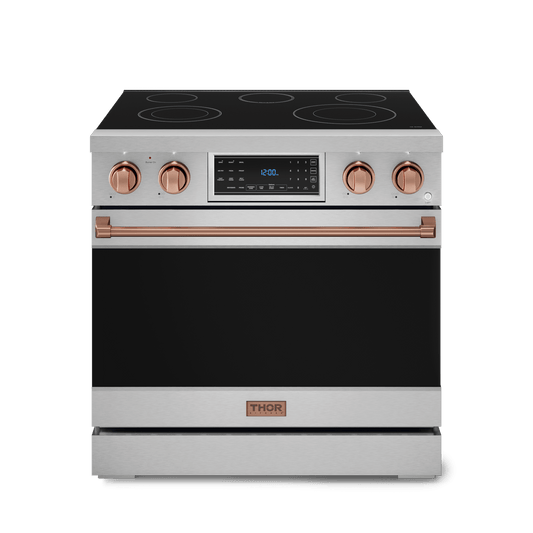 Thor Kitchen RSE36RSG 36 Inch Professional Electric Range With Tilt Panel Touch Control In Stainless Steel/Rose Gold Gordon Ramsay Series - Rse36-Rsg