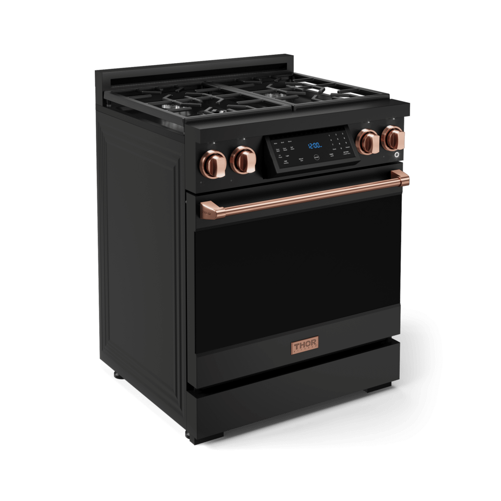 Thor Kitchen RSG30BRSG 30 Inch Professional Gas Range With Tilt Panel Touch Control In Matte Black/Rose Gold Gordon Ramsay Series - Rsg30B-Rsg