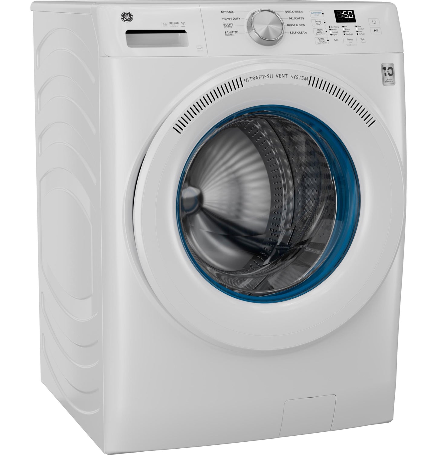 Ge Appliances GFW350SSYWW Ge® Energy Star® 4.6 Cu. Ft. Capacity Smart Front Load Washer With Ultrafresh Vent System With Odorblock&#8482;
