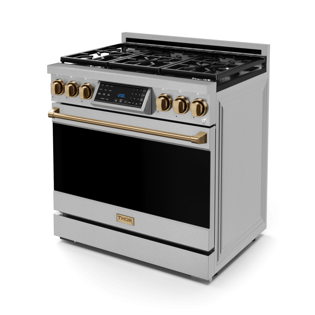 Thor Kitchen RSG36LPBRZ 36 Inch Professional Lp Range With Tilt Panel Touch Control In Stainless Steel/Bronze Gordon Ramsay Series - Rsg36Lp-Brz