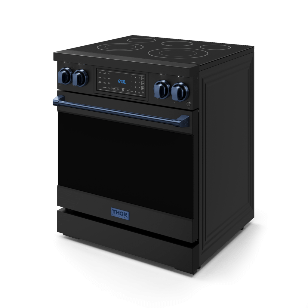 Thor Kitchen RSE30BBLU 30 Inch Professional Electric Range With Tilt Panel Touch Control In Black/Navy Blue Gordon Ramsay Series - Rse30B-Blu