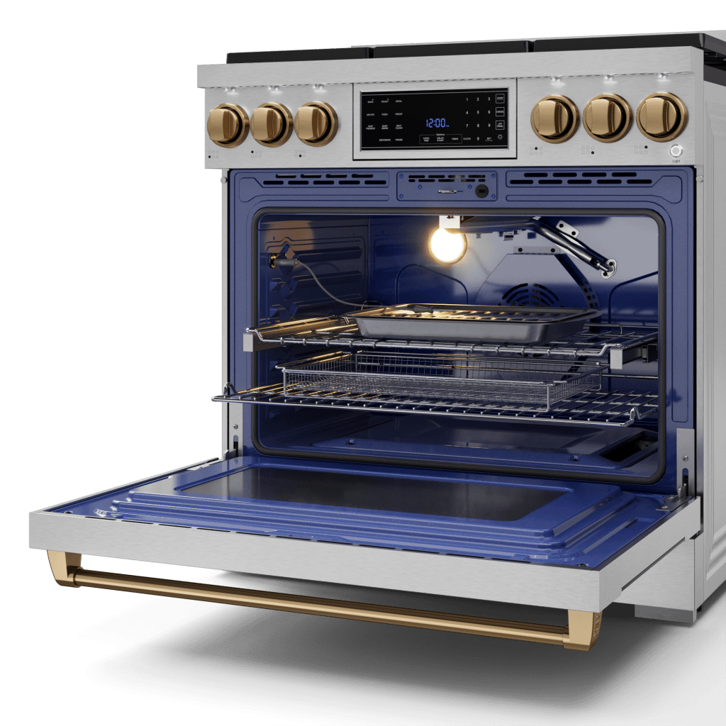 Thor Kitchen RSG36LPBRZ 36 Inch Professional Lp Range With Tilt Panel Touch Control In Stainless Steel/Bronze Gordon Ramsay Series - Rsg36Lp-Brz