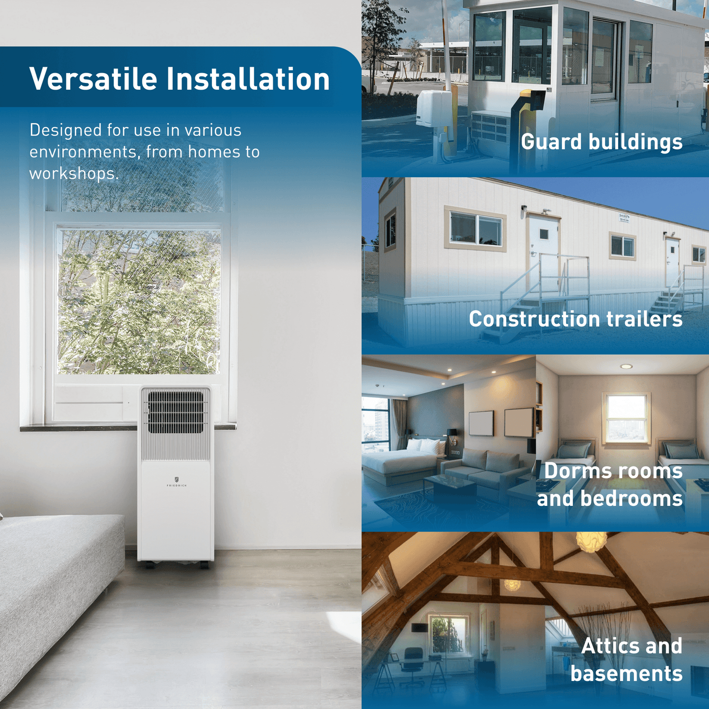 Friedrich ZCP08SB Friedrich Zoneaire Compact 8,000 Btu Single-Hose Smart Portable Air Conditioner