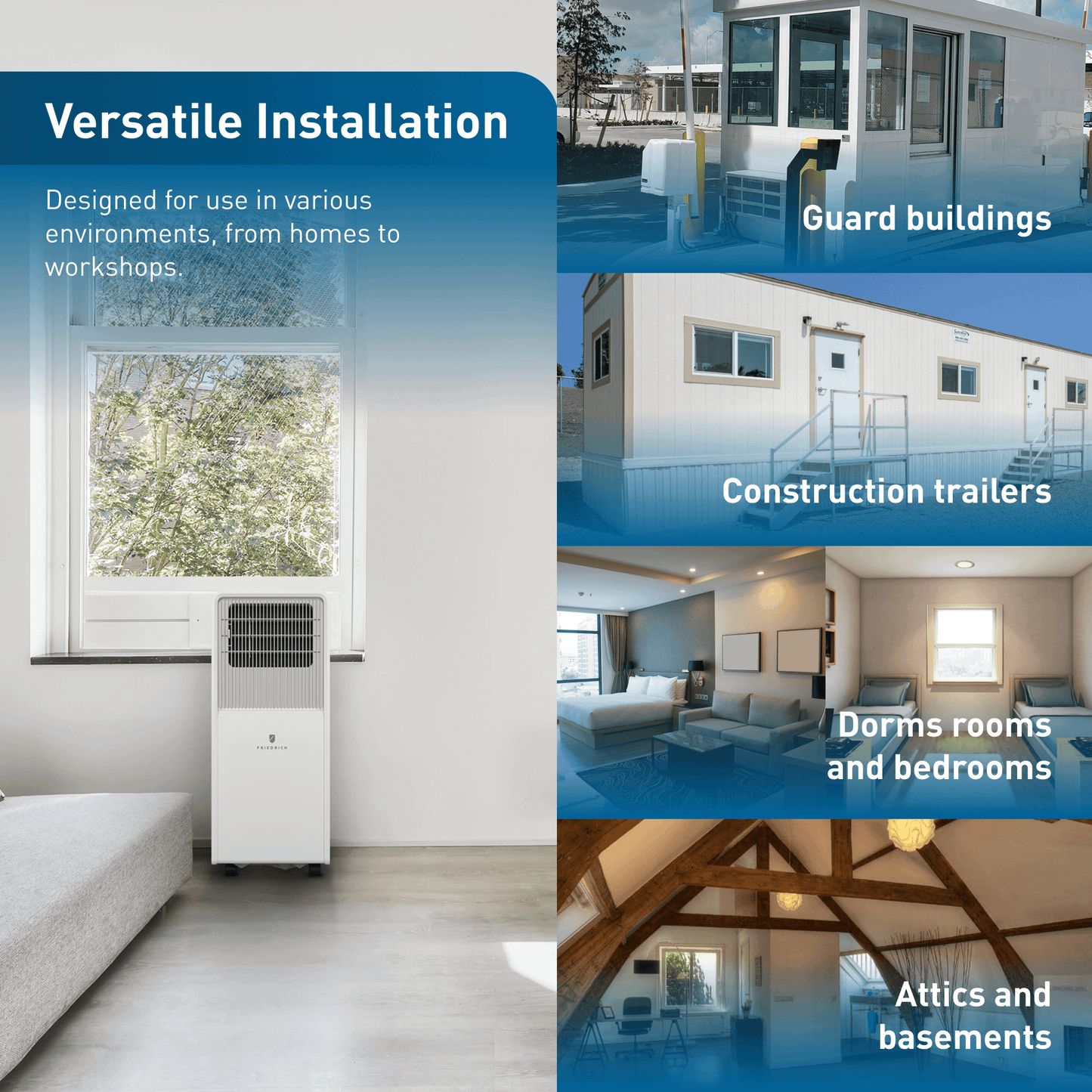 Friedrich ZCP10SB Friedrich Zoneaire Compact 10,000 Btu Single-Hose Smart Portable Air Conditioner