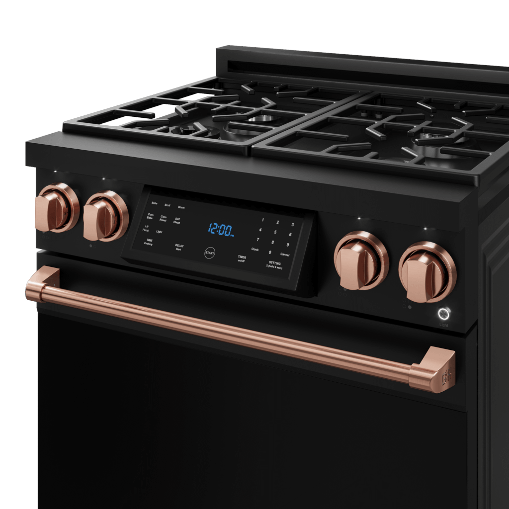 Thor Kitchen RSG30BRSG 30 Inch Professional Gas Range With Tilt Panel Touch Control In Matte Black/Rose Gold Gordon Ramsay Series - Rsg30B-Rsg
