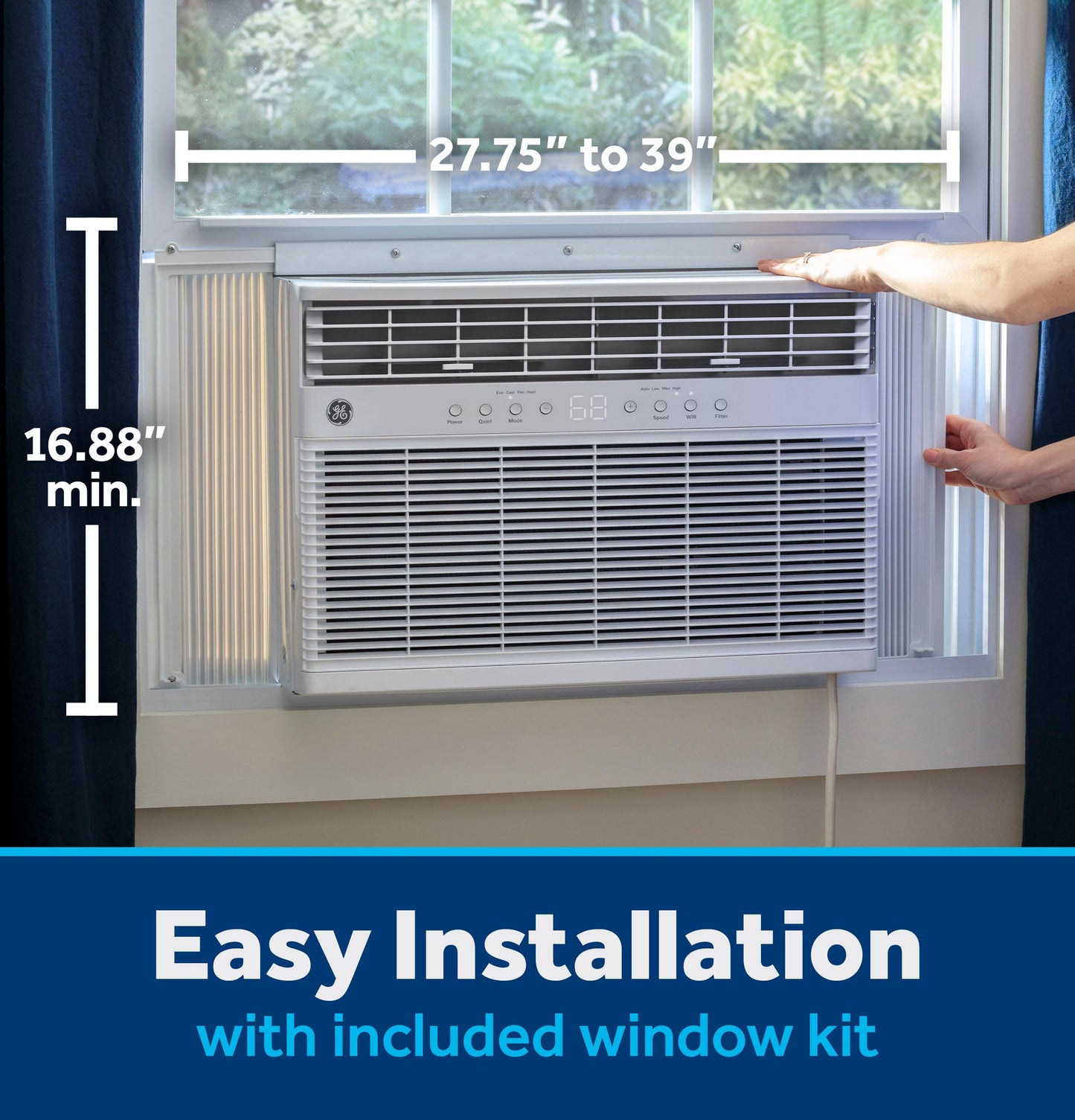 Ge Appliances AWGP08WWF Ge® 8,000 Btu Smart Heat/Cool With Heat Pump Electronic Window Air Conditioner For Medium Rooms Up To 350 Sq. Ft.