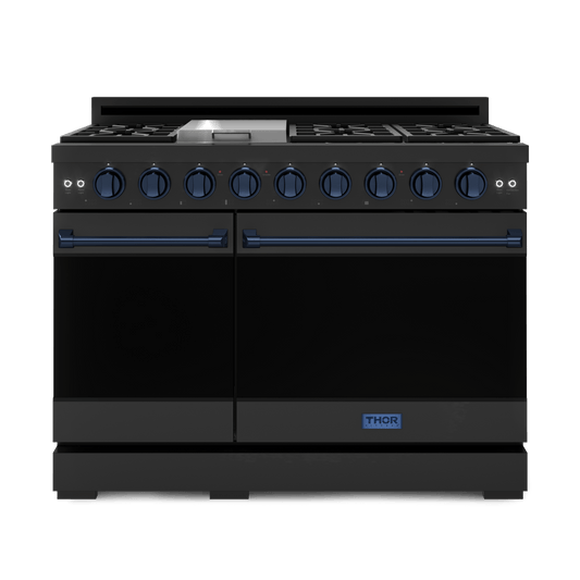 Thor Kitchen RSG48EBLPBLU 48 Inch Professional Lp Range With Pro-Style Knobs In Black/Blue Gordon Ramsay Series - Rsg48Eblp-Blu