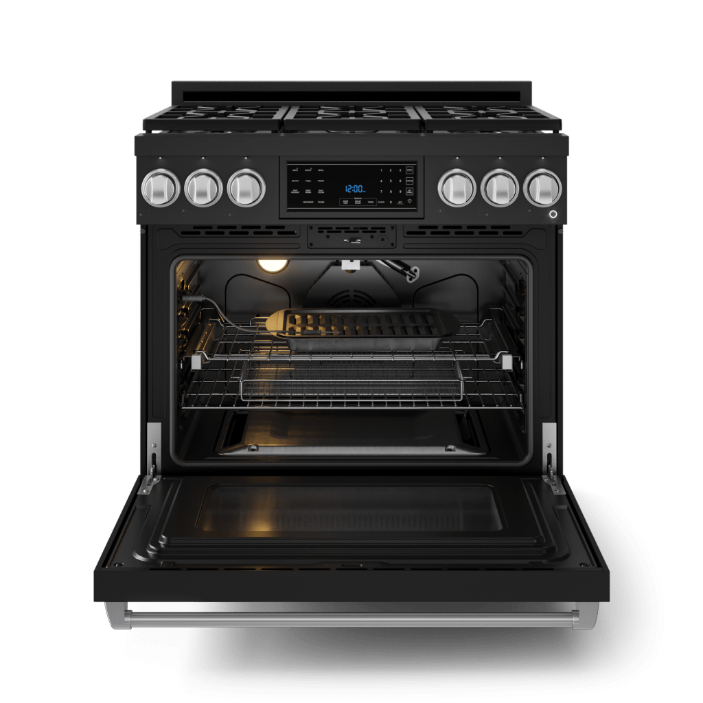 Thor Kitchen RSG36BSS 36 Inch Professional Gas Range With Tilt Panel Touch Control In Stainless Black/Stainless Steel Gordon Ramsay Series - Rsg36B-Ss