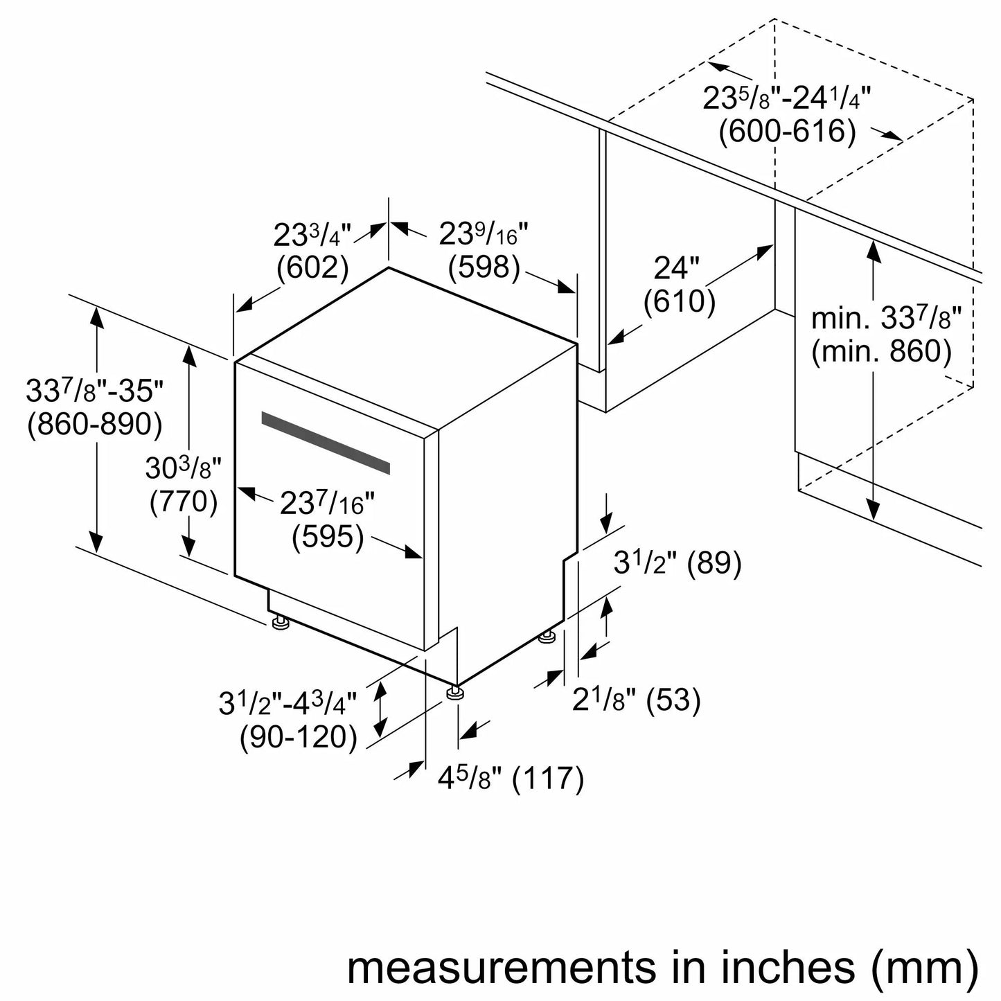 Bosch SHE43DM5N 300 Recessed Handle, 48 Dba, Standard 3Rd Rack, Puredry - Ss