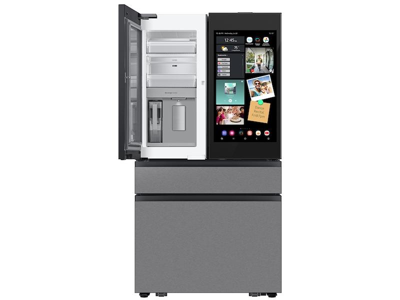 Samsung RF90F23AECR Bespoke 23 Cu. Ft. Counter Depth 4-Door French Door Refrigerator With Ai Family Hub&#8482;+ & Ai Vision Inside&#8482; In Charcoal Glass And Stainless Steel