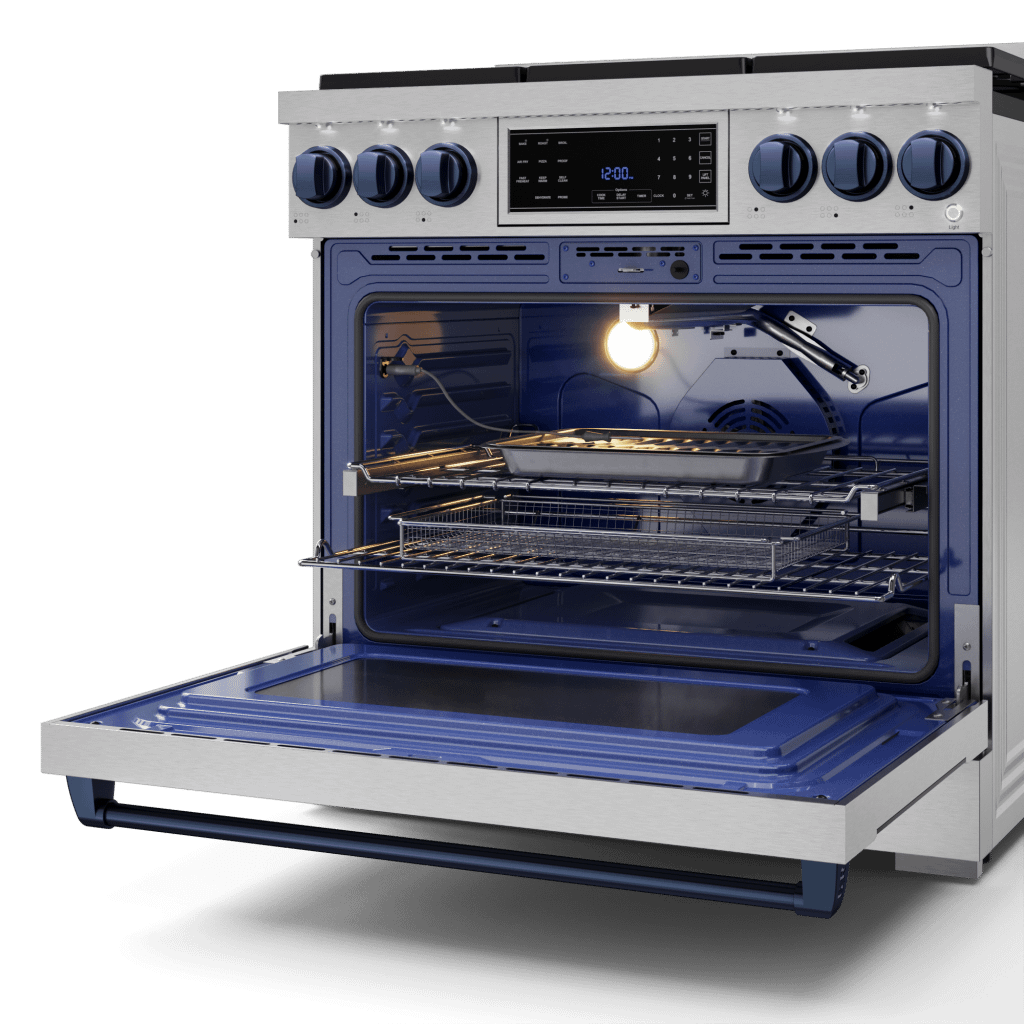 Thor Kitchen RSG36LPBLU 36 Inch Professional Lp Range With Tilt Panel Touch Control In Stainless Steel/Blue Gordon Ramsay Series - Rsg36Lp-Blu