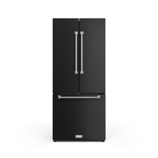 Thor Kitchen RF3017FFD00SS 30 Inch 17.7 Cu Ft French Door Counter Depth Refrigerator With Ice Maker In Black/Stainless Steel Gordon Ramsay Series - Rf3017Ffd00-Ss