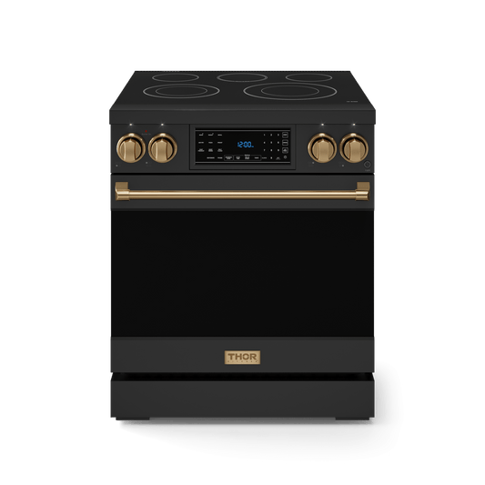 Thor Kitchen RSE30BBRZ 30 Inch Professional Electric Range With Tilt Panel Touch Control In Black/Bronze Gordon Ramsay Series - Rse30B-Brz
