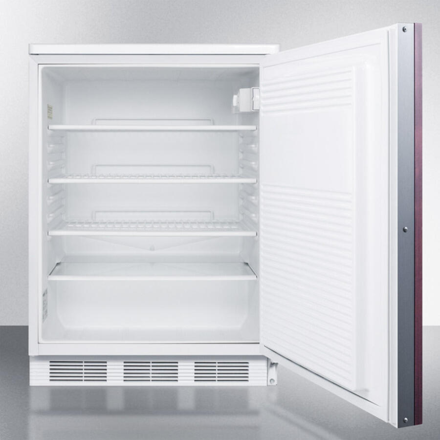 Summit FF7LBIIF Commercially Listed Built-In Undercounter All-Refrigerator For General Purpose Use, Auto Defrost W/Lock, Integrated Frame For Overlay Panels, White Cabinet
