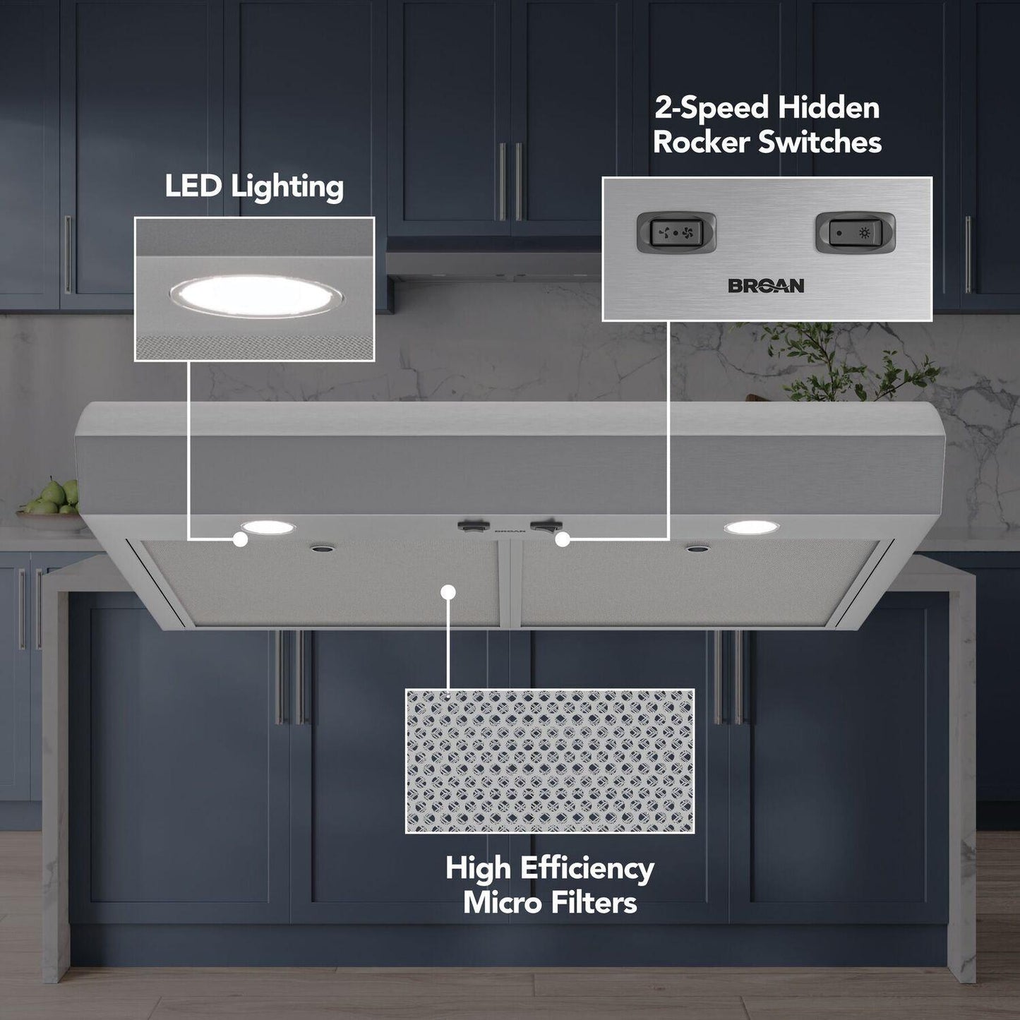 Broan MTR1303SS Broan-Nutone 30-Inch Under Cabinet Range Hood, Energy Star, 350 Max Blower Cfm, Stainless Steel