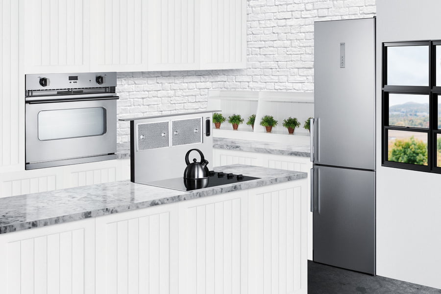 Summit FFBF192SSIM 24" Wide Bottom Freezer Refrigerator With Icemaker