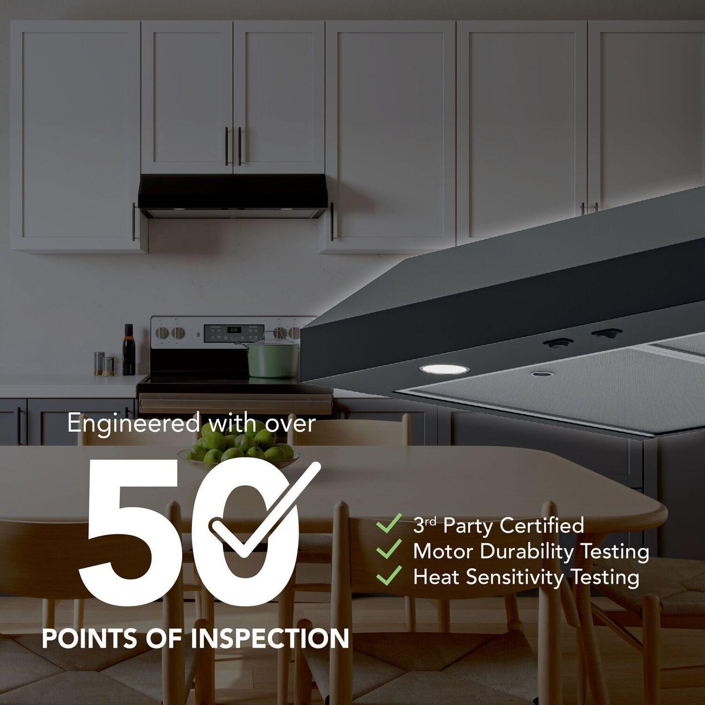 Broan GLA1303BL Broan-Nutone 30-Inch Under Cabinet Range Hood, Energy Star, 350 Max Blower Cfm, Black