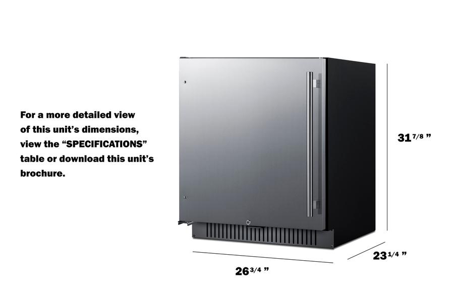 Summit FF27BSSADALHD 27" Wide Built-In All-Refrigerator, Ada Compliant