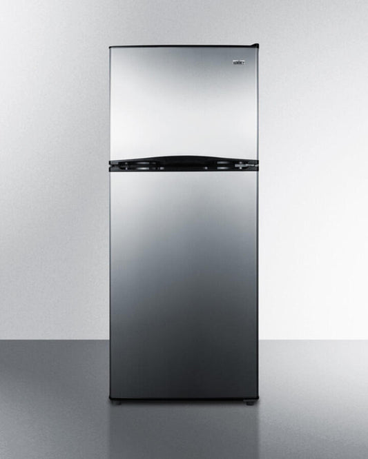 Summit FF1387SS Energy Star Qualified 24" Wide 11.5 Cu.Ft. Frost-Free Refrigerator-Freezer With Black Cabinet And Stainless Steel Doors