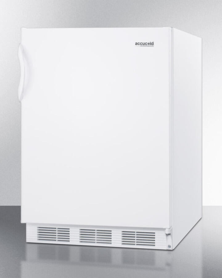Summit AL650BI Built-In Undercounter Ada Compliant Refrigerator-Freezer For General Purpose Use, With Dual Evaporator Cooling, Cycle Defrost, And White Exterior