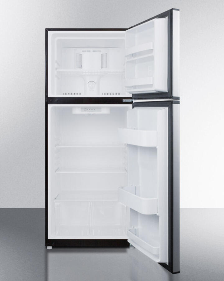 Summit FF1387SS Energy Star Qualified 24" Wide 11.5 Cu.Ft. Frost-Free Refrigerator-Freezer With Black Cabinet And Stainless Steel Doors