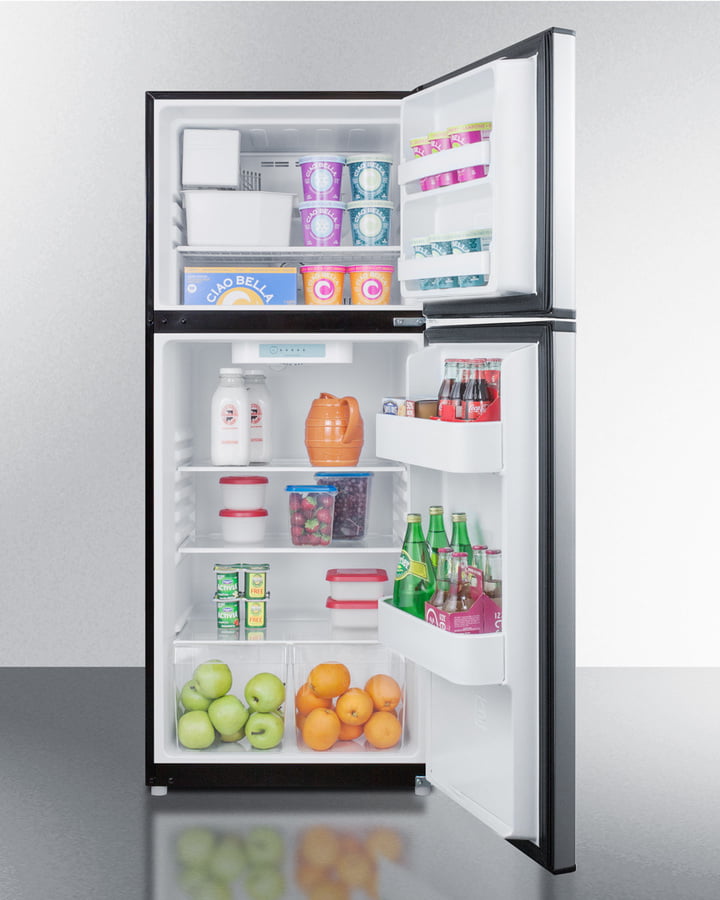 Summit FF1073SSIM 24" Wide Top Mount Refrigerator-Freezer With Icemaker