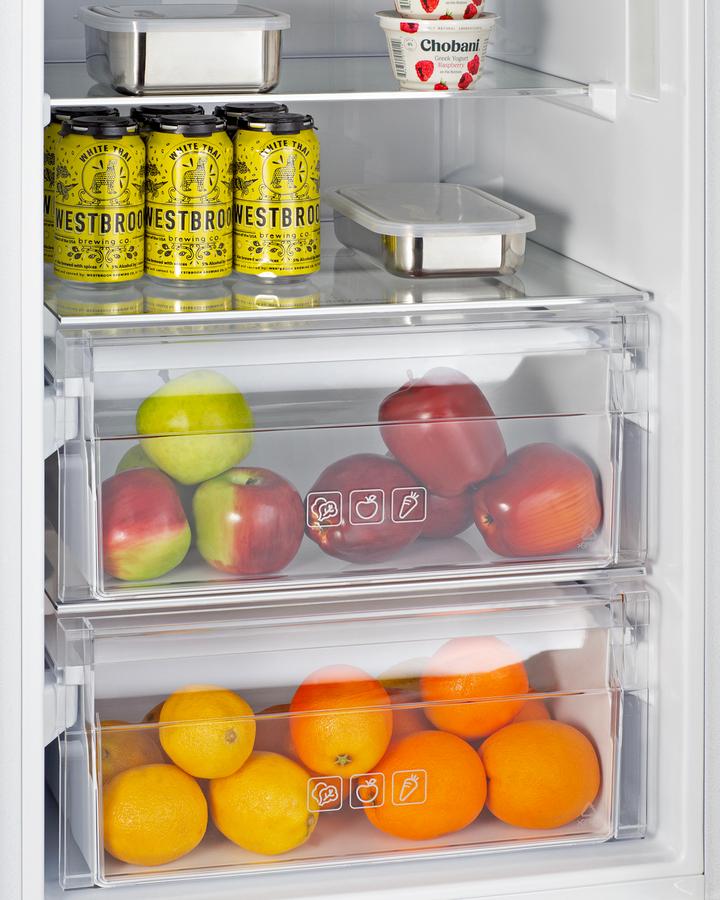 Summit FFBF11NT 24" Wide Fully Integrated Bottom Mount Refrigerator-Freezer (Panel Not Included)