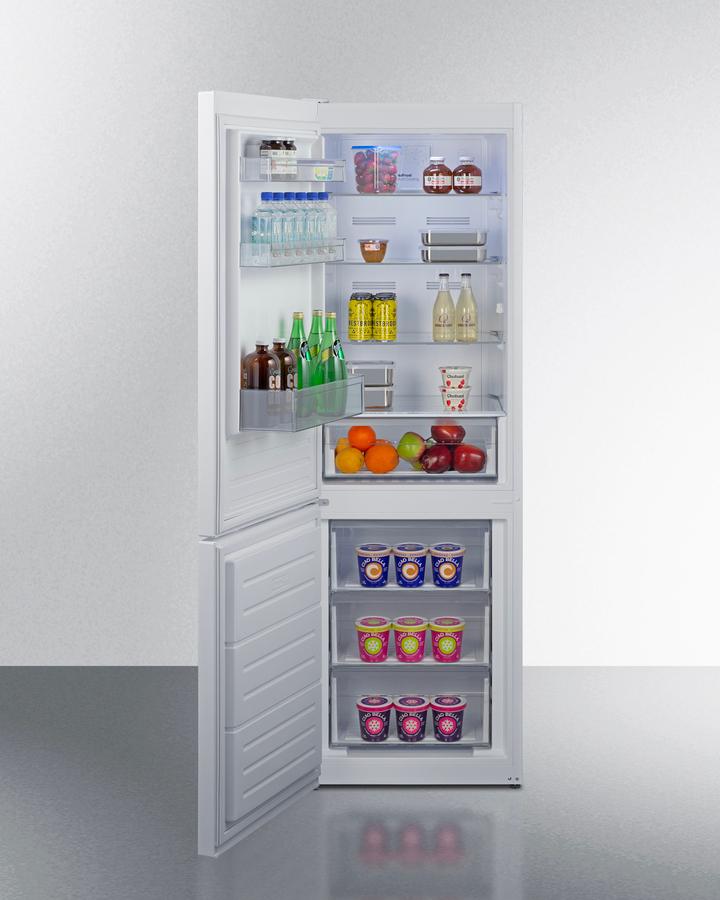 Summit FFBF121WLHD 24" Wide Wide Bottom Mount Refrigerator-Freezer