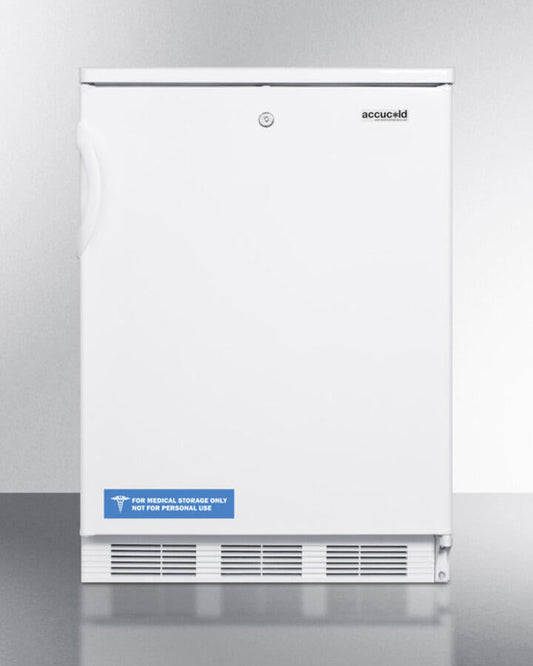 Summit FF7LBI Commercially Listed Built-In Undercounter All-Refrigerator For General Purpose Use, With Lock, Flat Door Liner, Automatic Defrost Operation And White Exterior