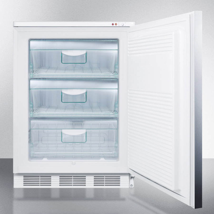 Summit VT65M7SSHH Commercial Freestanding Medical All-Freezer Capable Of -25 C Operation, With Stainless Steel Door And Horizontal Handle
