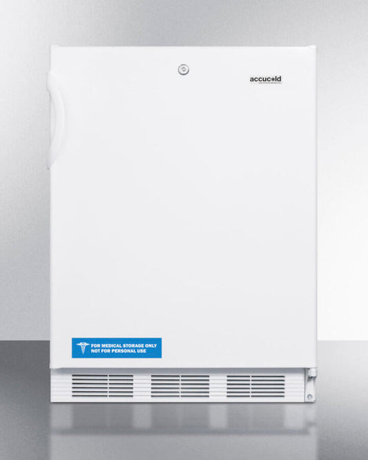 Summit AL650L Freestanding Ada Compliant Refrigerator-Freezer For General Purpose Use, With Dual Evaporator Cooling, Cycle Defrost, Lock, And White Exterior
