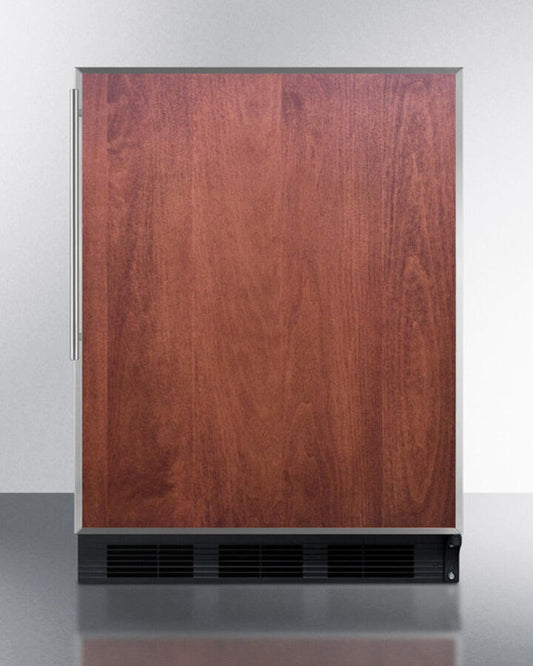 Summit CT66BBIFR Built-In Undercounter Refrigerator-Freezer For General Purpose Use, With Dual Evaporator Cooling, Ss Door Frame For Panel Inserts, And Black Cabinet