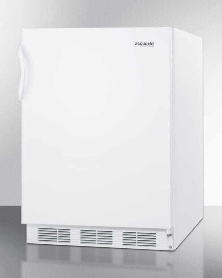 Summit FF7BIADA Ada Compliant Built-In Undercounter All-Refrigerator For General Purpose Or Commercial Use, With Flat Door Liner, Auto Defrost Operation And White Exterior