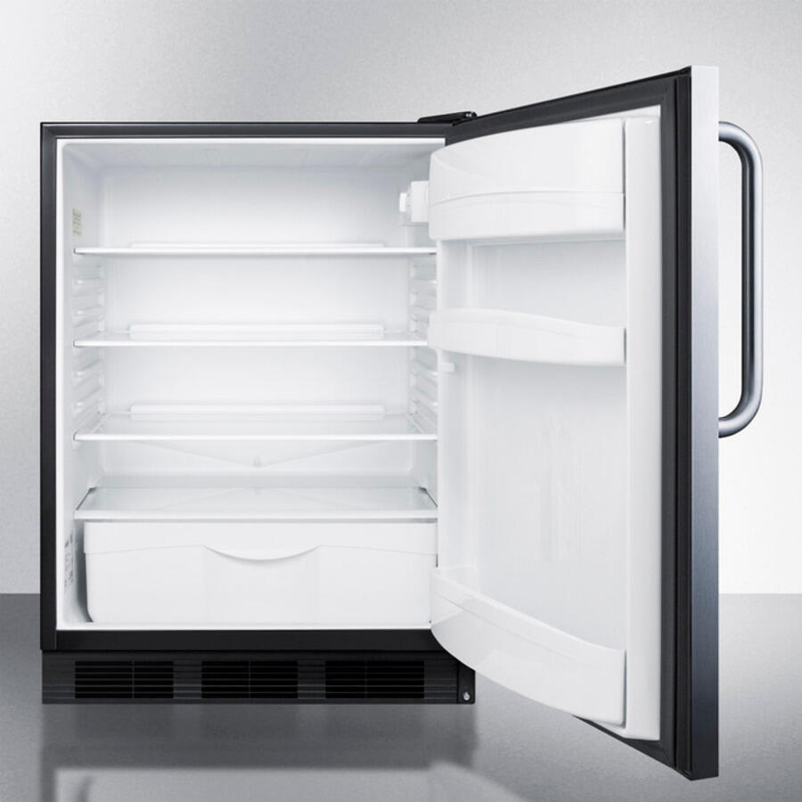 Summit FF6BCSS Commercially Listed Built-In Undercounter All-Refrigerator For General Purpose Use, Auto Defrost W/Complete Stainless Steel Wrapped Exterior