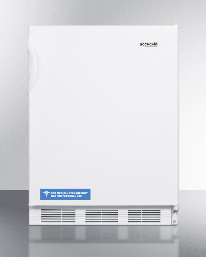 Summit FF7BIADA Ada Compliant Built-In Undercounter All-Refrigerator For General Purpose Or Commercial Use, With Flat Door Liner, Auto Defrost Operation And White Exterior