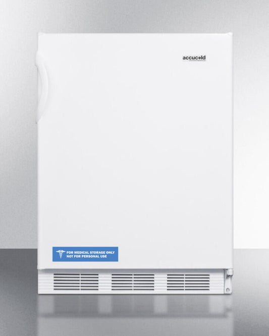 Summit FF7BIADA Ada Compliant Built-In Undercounter All-Refrigerator For General Purpose Or Commercial Use, With Flat Door Liner, Auto Defrost Operation And White Exterior