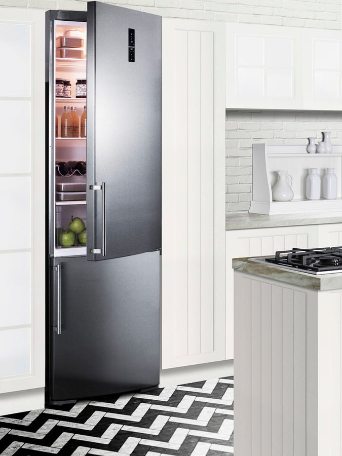 Summit FFBF249SSBI 24" Wide Built-In Bottom Freezer Refrigerator