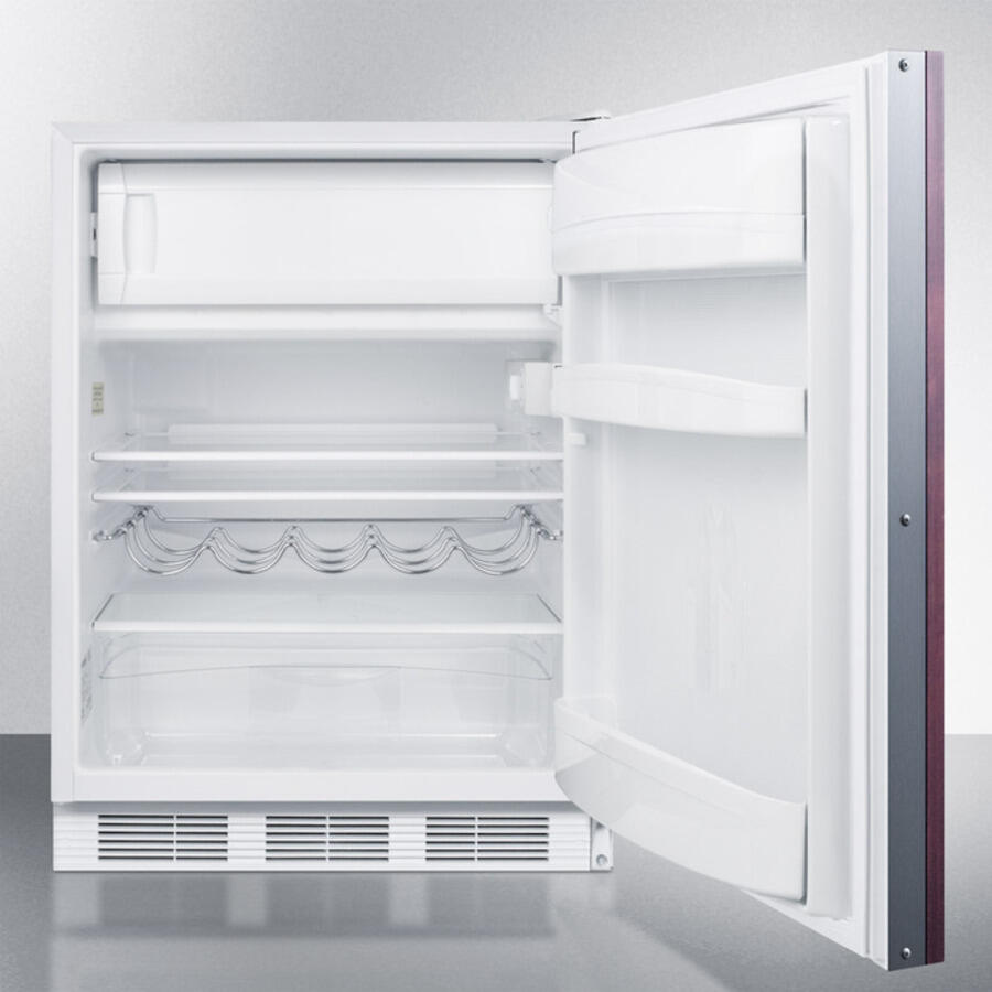 Summit CT661BIIF Built-In Undercounter Refrigerator-Freezer For Residential Use, Cycle Defrost With A Deluxe Interior, Panel-Ready Door, And White Cabinet